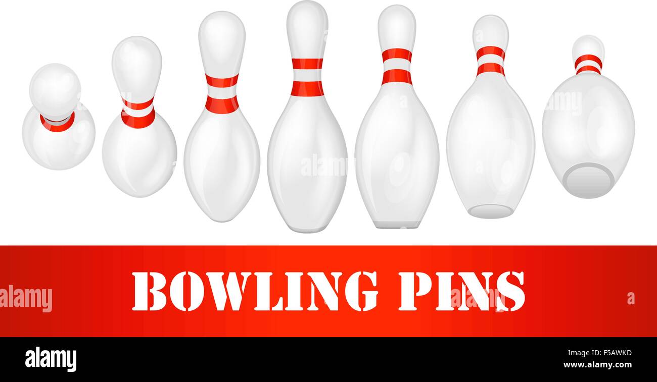 Bowling-Pins-set Stock Vektor