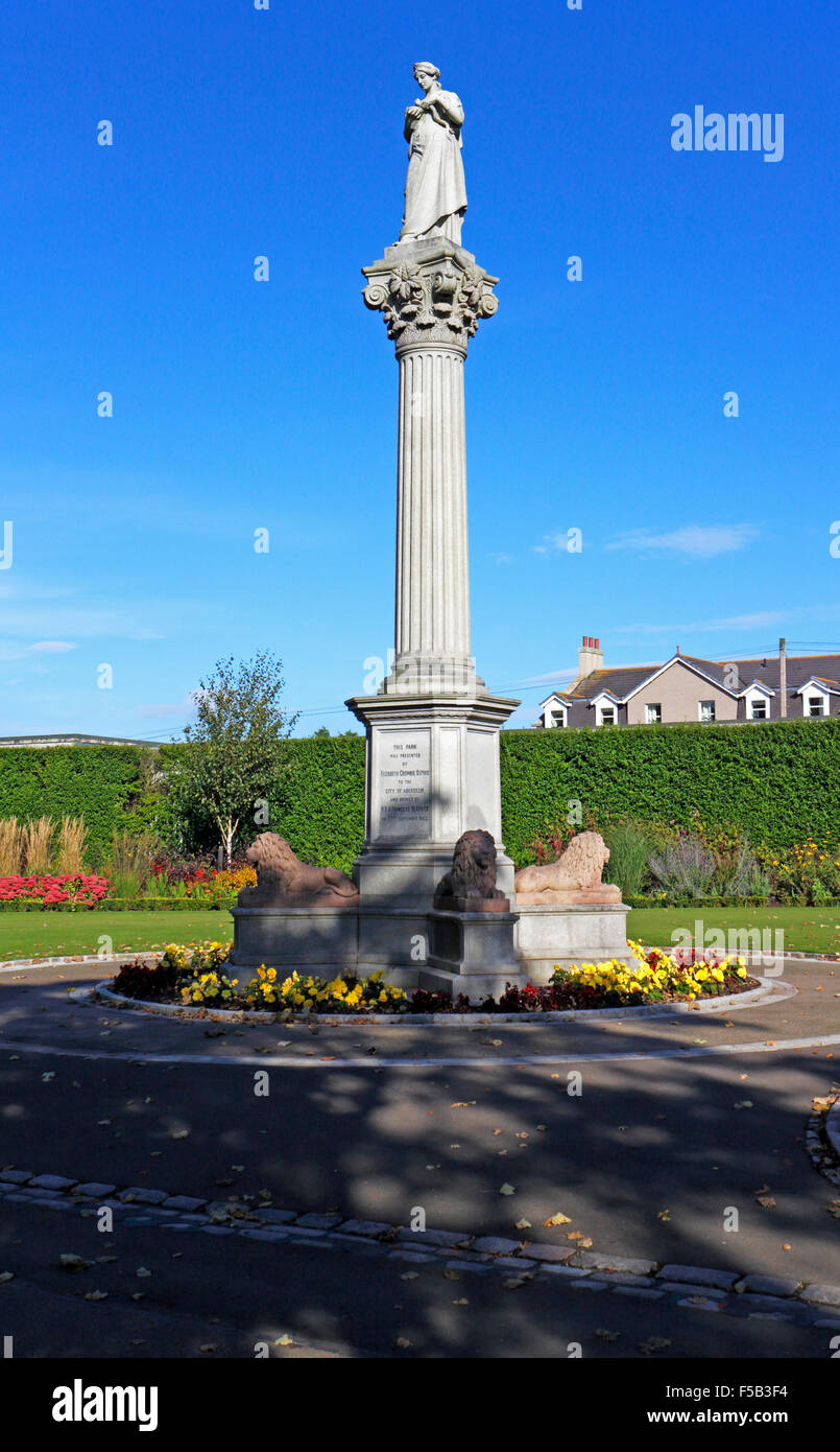 Denkmal für Miss Elizabeth Duthie in Duthie Park, Aberdeen, Schottland, Großbritannien. Stockfoto