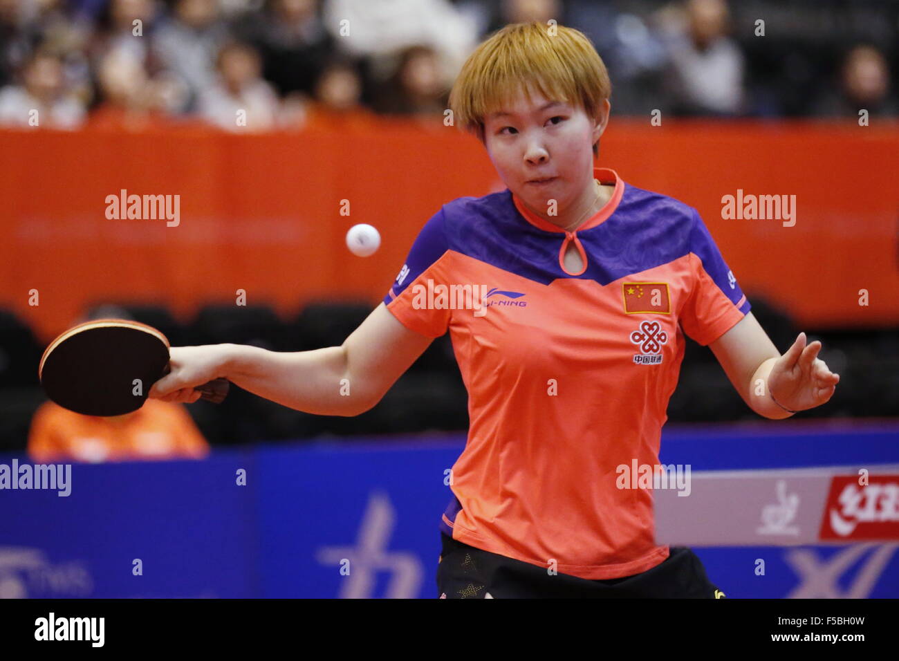 Zhu Yuling (CHN), 31. Oktober 2015 - Tischtennis: 2015 ITTF Frauen World Cup Sendai in Sendai, Japan. (Foto von Sho Tamura/AFLO SPORT) Stockfoto