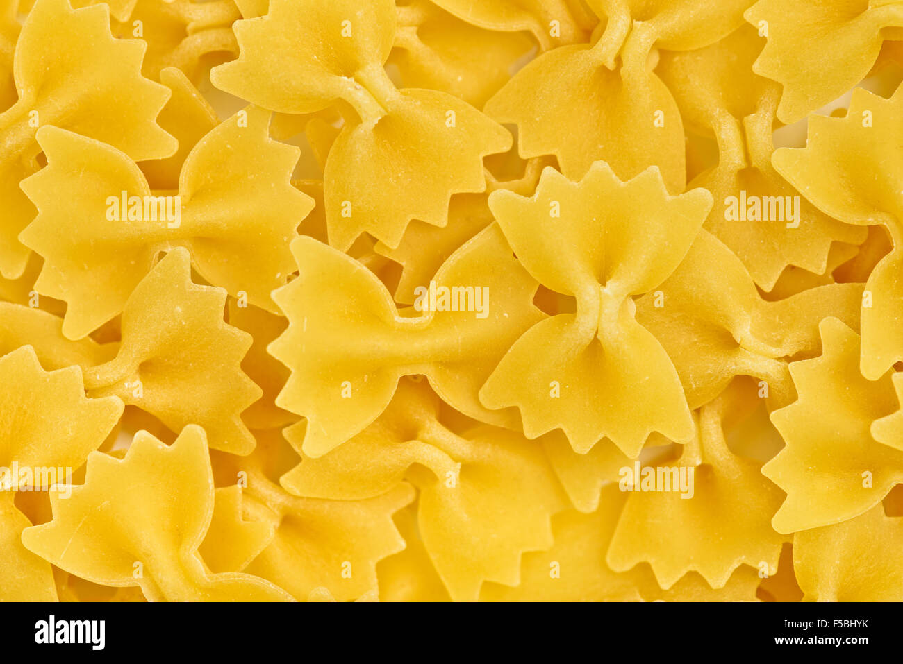 Pasta Farfalle Textur oder Hintergrund-Makro Stockfoto