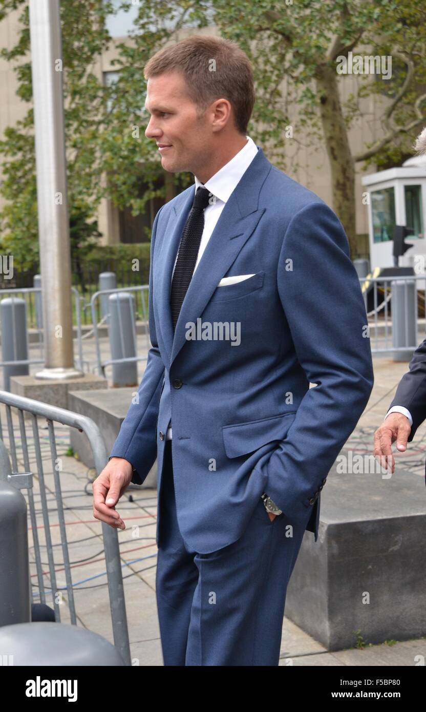 Tom Brady und Roger Goodell vor Gericht mit New York: Tom Brady, Roger Goodell Where: Manhattan, New York, USA bei: 31. August 2015 Stockfoto