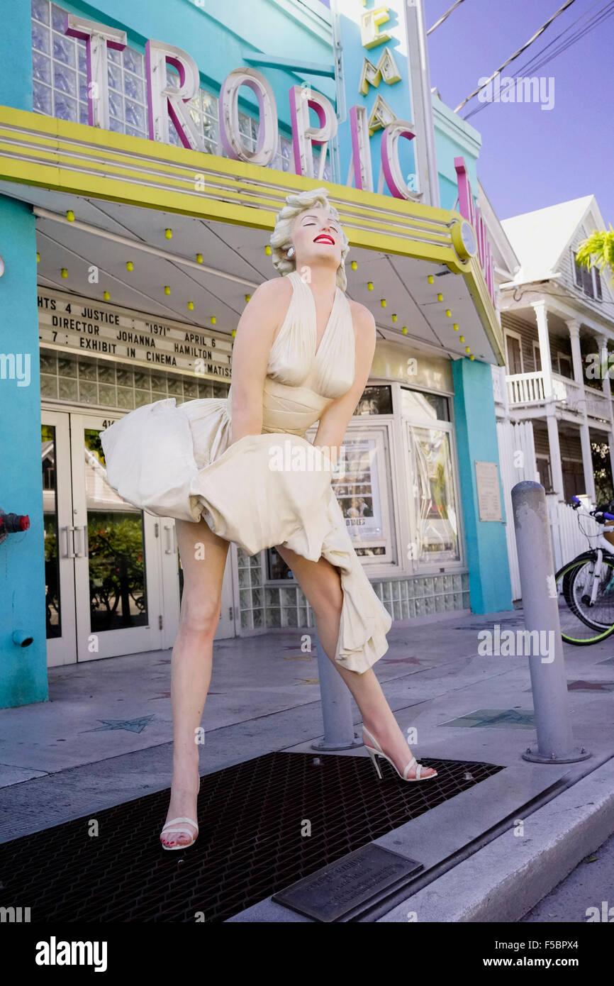 Marilyn Monroe Statue im Tropic Kino, Key West, FL USA Reise Stockfoto