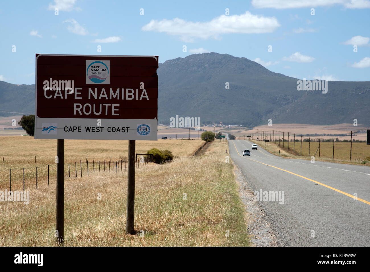 Der Cape namibische Autobahn durchfahren des Swartland Region Südafrika Stockfoto