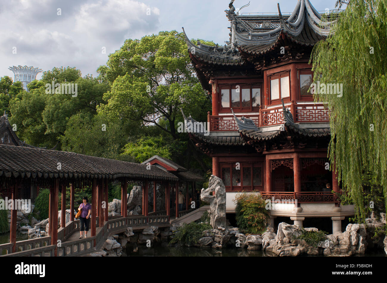 Yuyuan oder Altstadt in Shanghai Yu Garden (Jade Garden). Halle der Jade Pracht in Yu-Garten (Garten der Glückseligkeit oder Ga Stockfoto