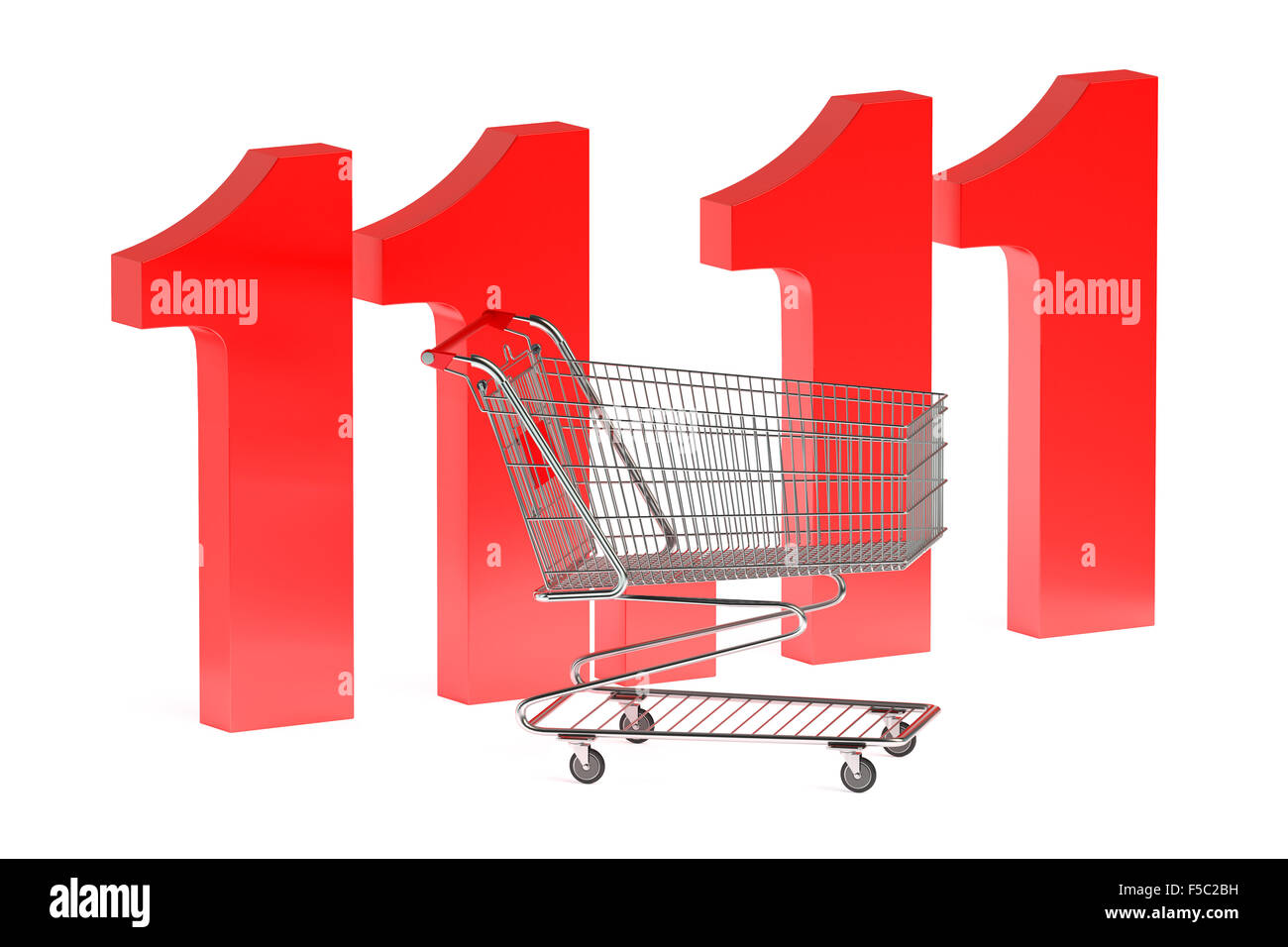 11 November-Shopping-Tag-Konzept isoliert auf weißem Hintergrund Stockfoto