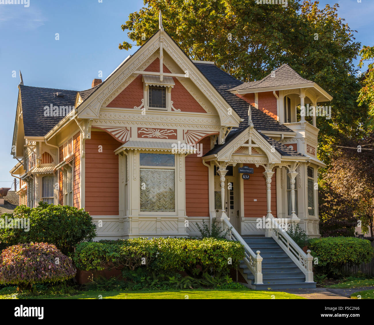 Das Ralston Haus im Hackleman historischen Bezirk von Albany, Oregon. Stockfoto