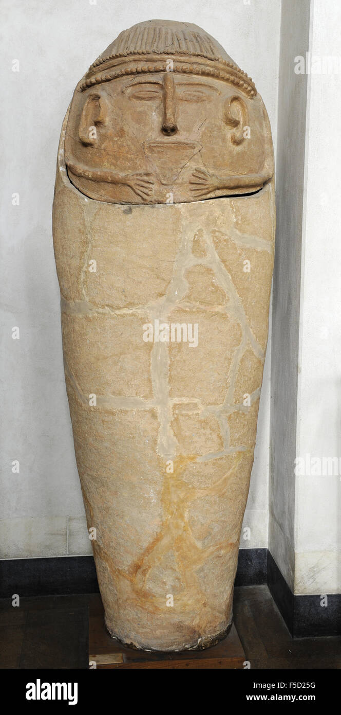 Menschenaffen Ton Sarg. Beth Shean. 12. Jahrhundert v. Chr.. Rockefeller archäologische Museum. Jerusalem. Israel. Stockfoto