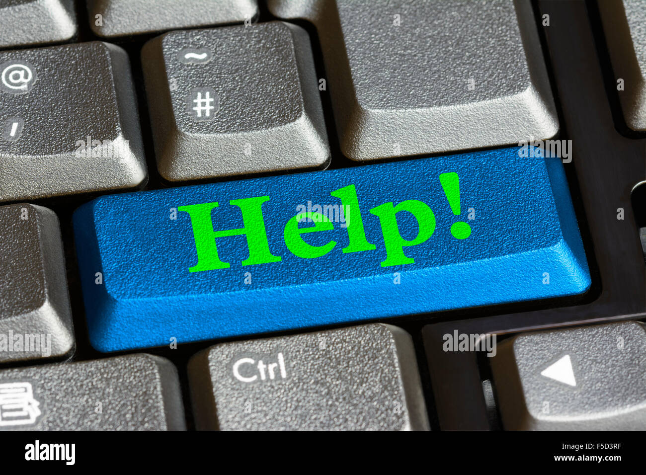 Schaltfläche "Hilfe" auf einer PC-Tastatur. Hilfe Konzept. Stockfoto