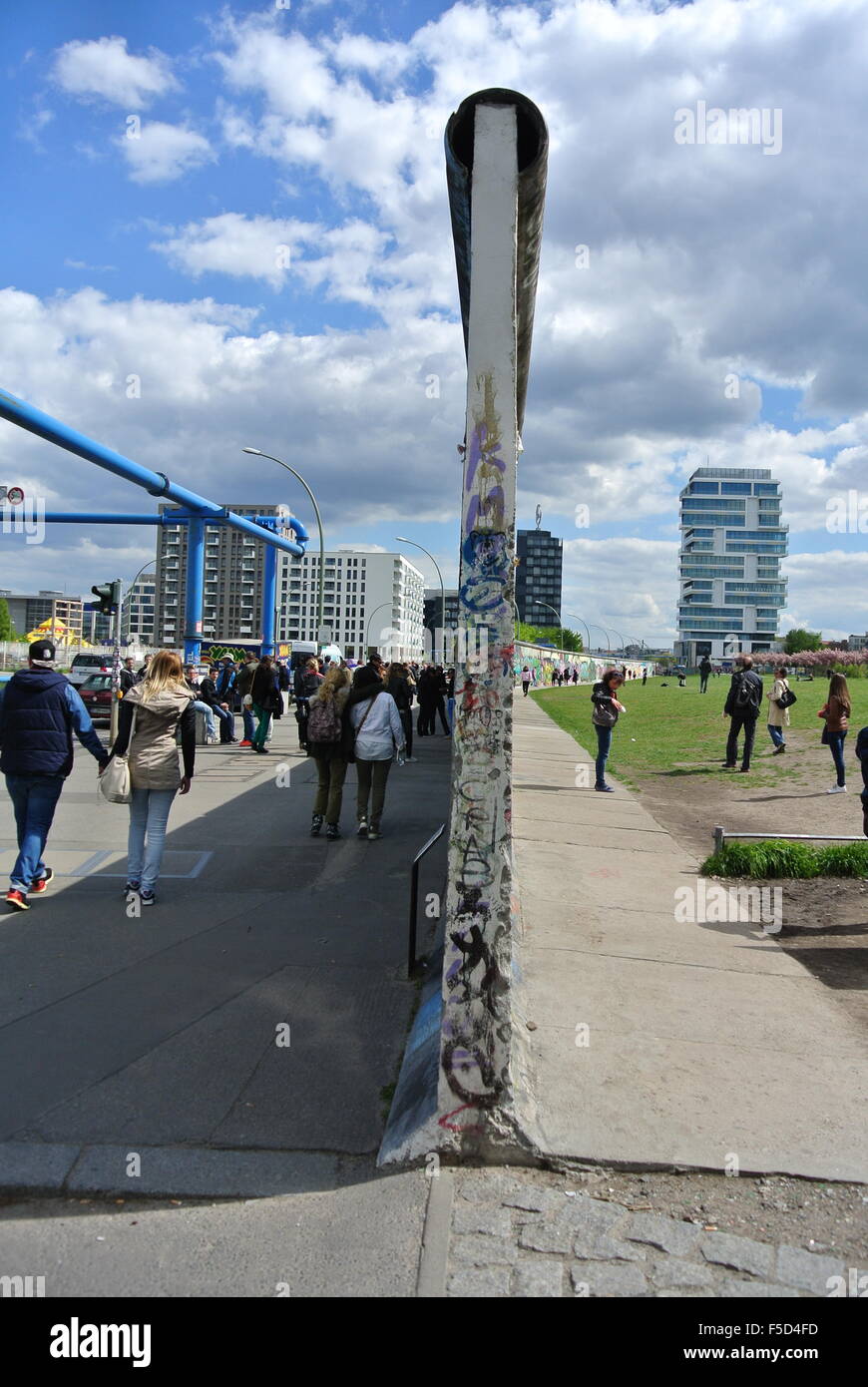 Ost und West, Berliner Mauer. Stockfoto