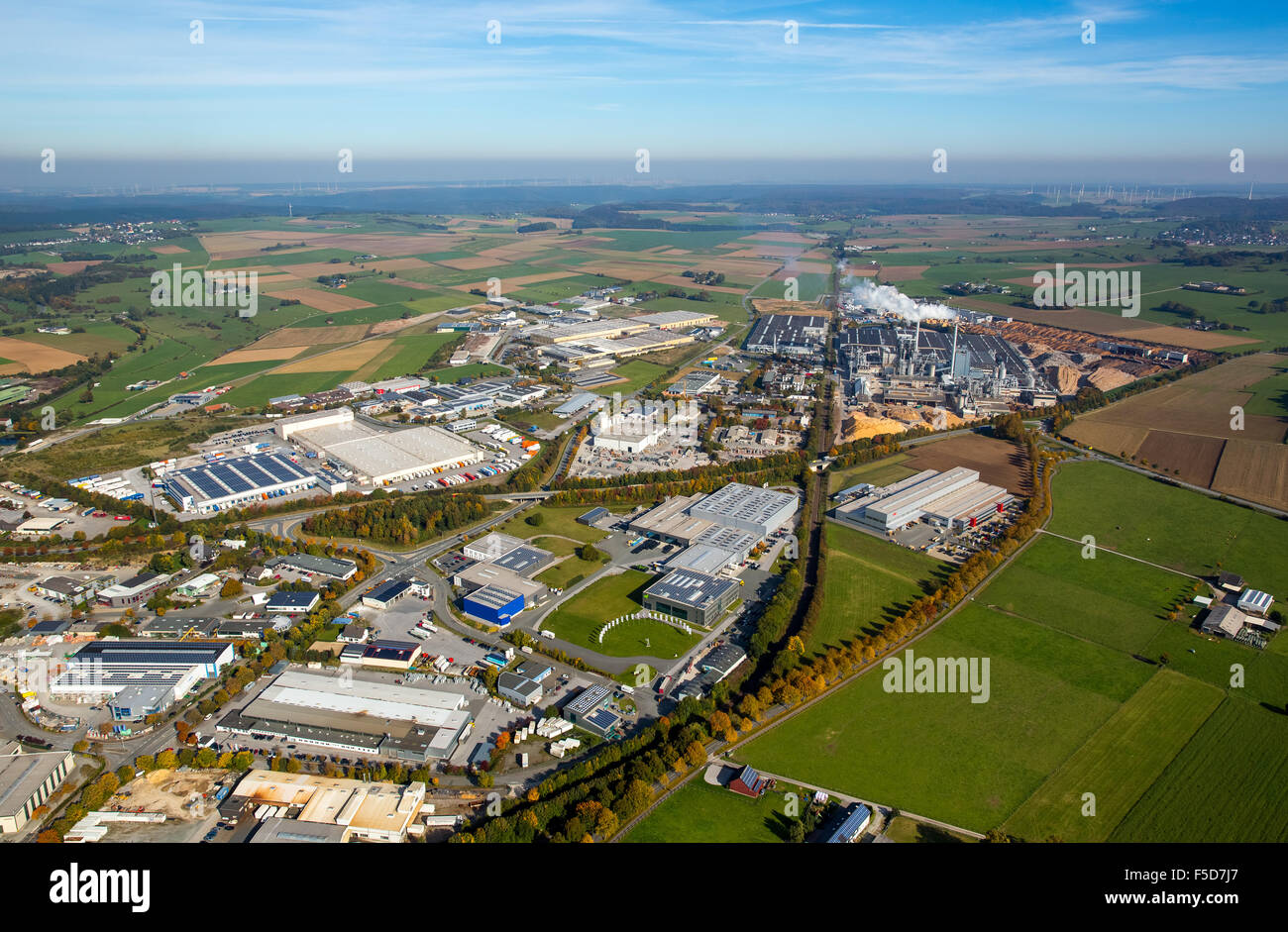 Gewerbegebiet, Brilon, Sauerland, Nordrhein-Westfalen, Deutschland Stockfoto