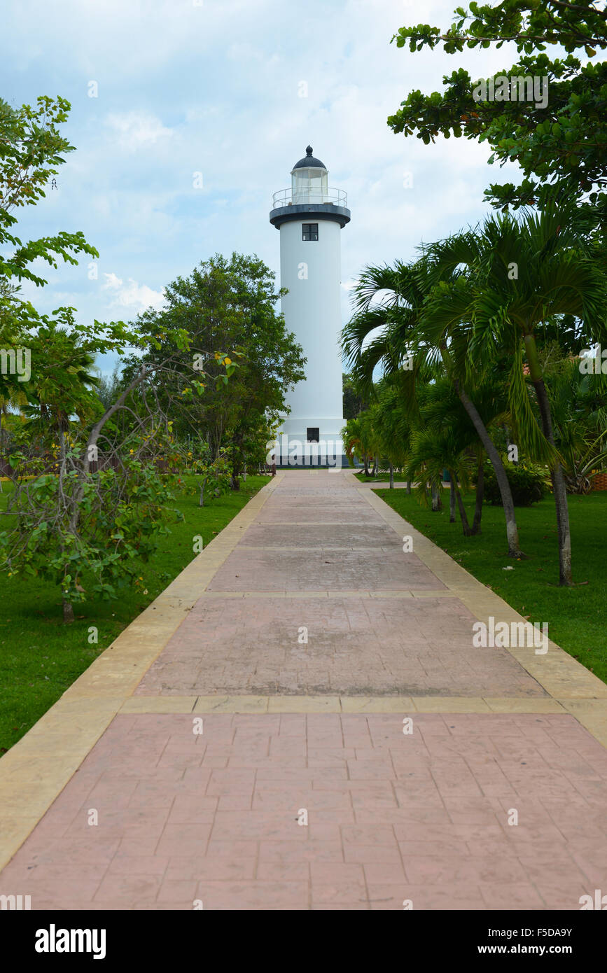 Rincón Leuchtturm oder El Faro de Punta Higuero. Puerto Rico. Territorium der USA. Karibik-Insel. Stockfoto