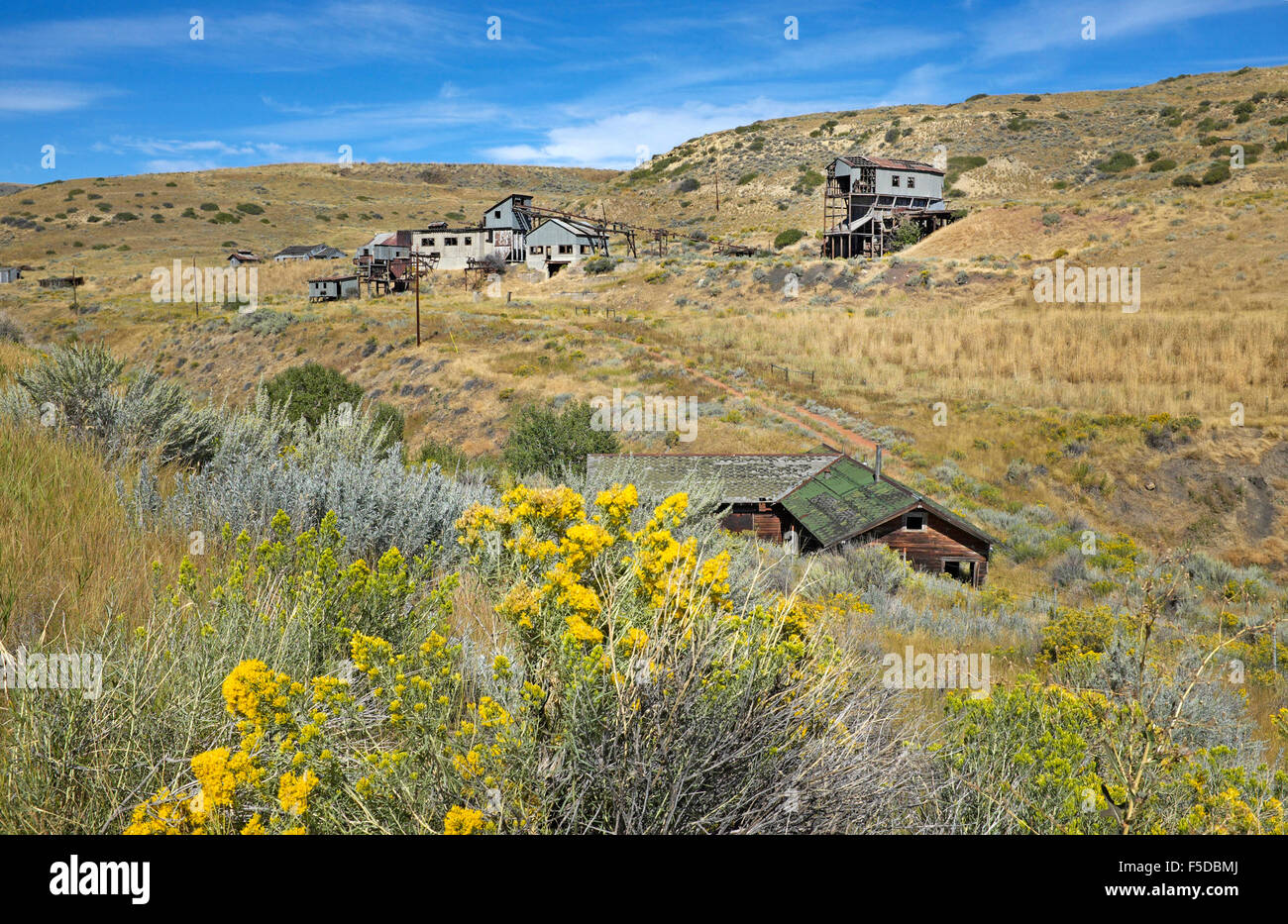 Die verlassenen Smith-Mine, in der Nähe von Red Lodge, Montana, Montana schlechteste Kohle Mine Katastrophe, wenn 1943 74 Männer starben in einem Fi Stockfoto