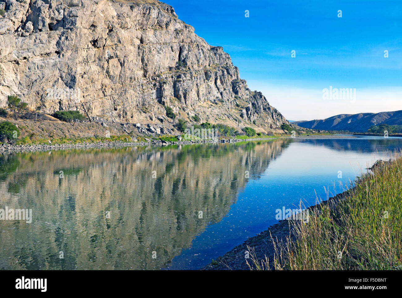 Das Quellgebiet des Flusses Missouri, wo Gallatin, Jefferson und Madison Rivers in der Nähe von Three Forks, Montana zusammenkommen, Stockfoto