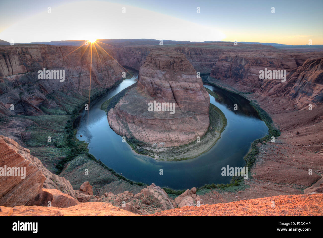Der Horseshoe Bend auf dem Colorado River in der Nähe von Page, Arizona. Stockfoto