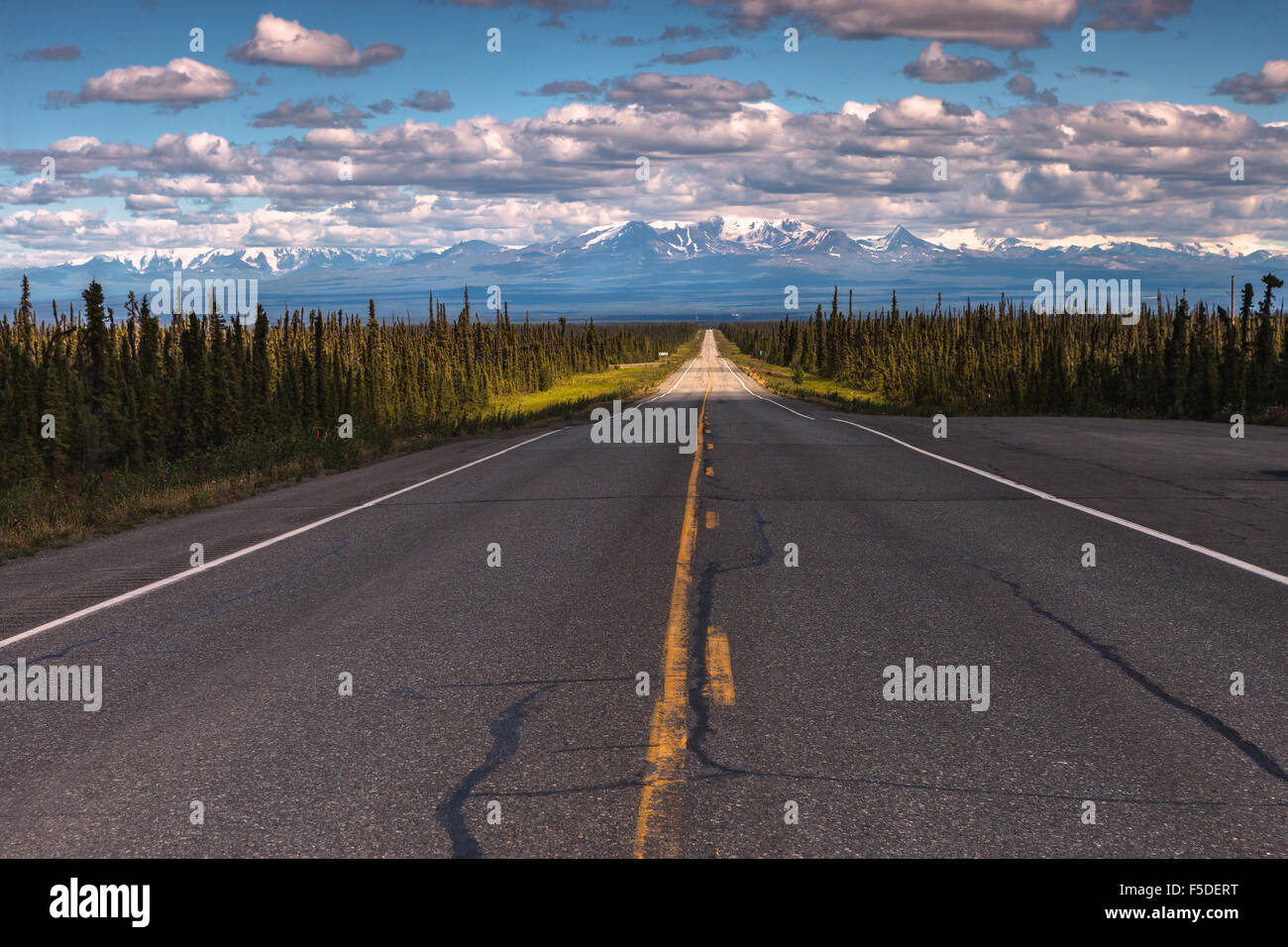 Ein Blick auf Mount Trommel von Glennallen Highway, Alaska, USA. Stockfoto