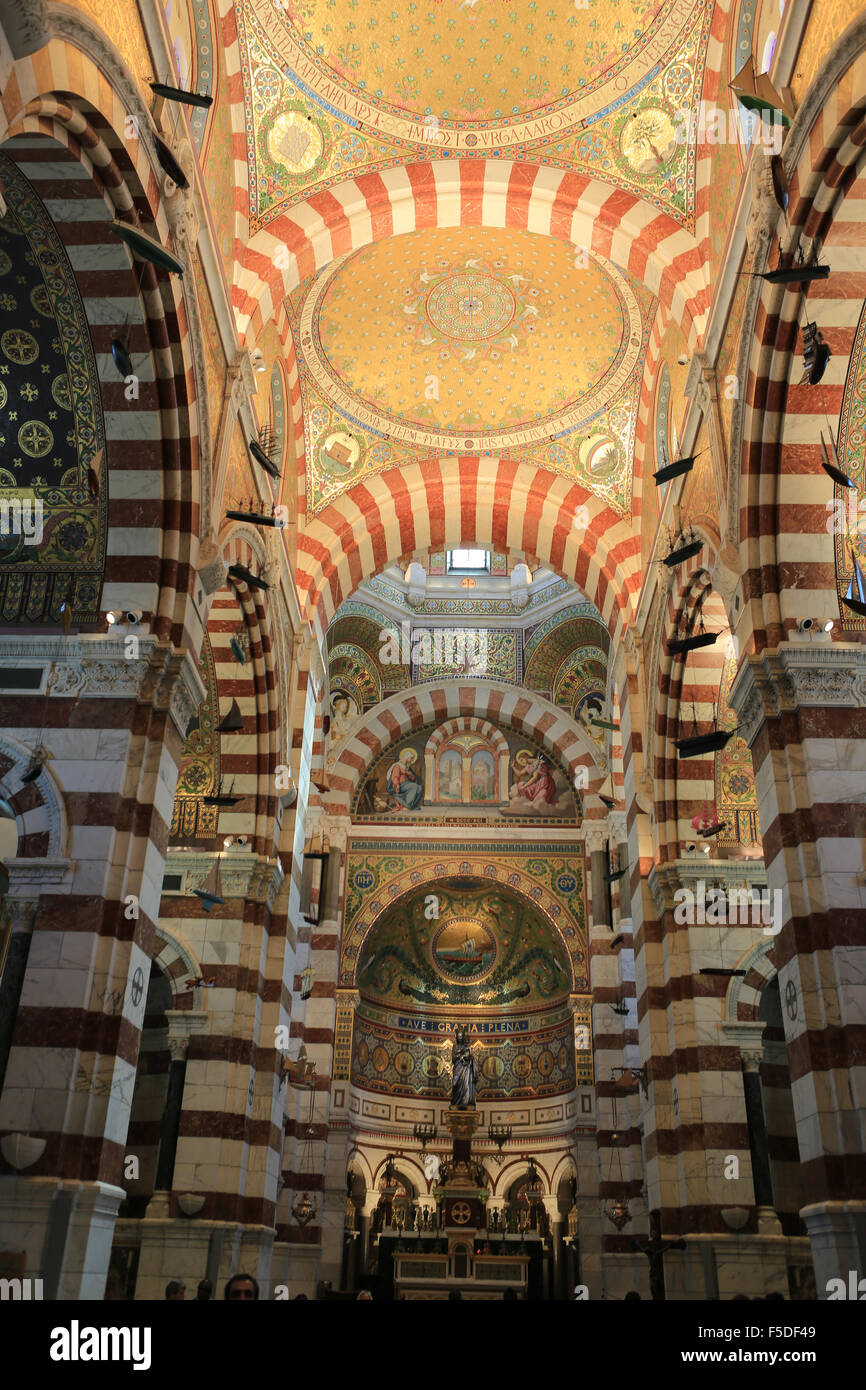 Notre-Dame De La Garde in Marseille, Frankreich, Europa Stockfoto