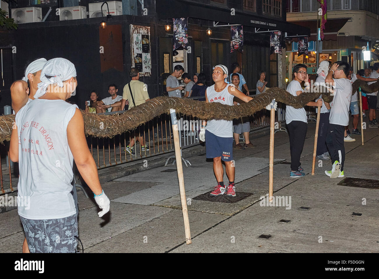 Jährliche Tai Hang Fire Dragon Dance Festival, September 2015. Stockfoto