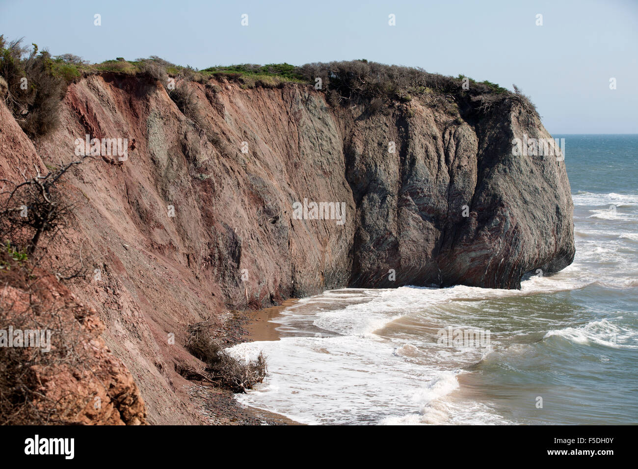 Sandstein-Klippen, Ile Boudreau, Magdalen Inseln, Kanada Stockfoto