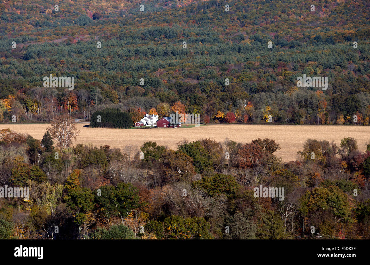 Bauernhof im Tal des Connecticut River, Northfield, Massachusetts Stockfoto