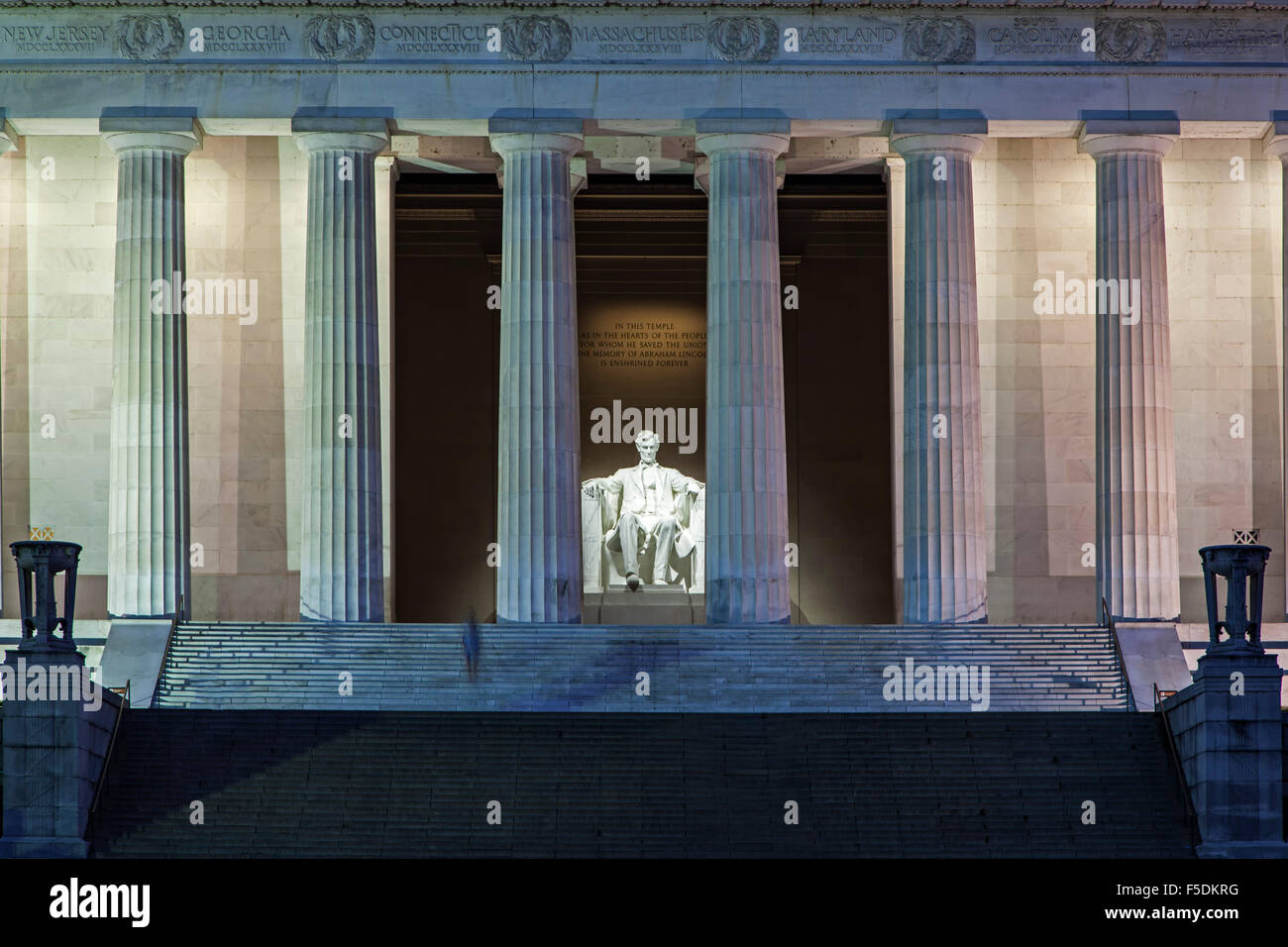 Lincoln Memorial (Statue Designer Daniel Chester French), Washington, District Of Columbia USA Stockfoto