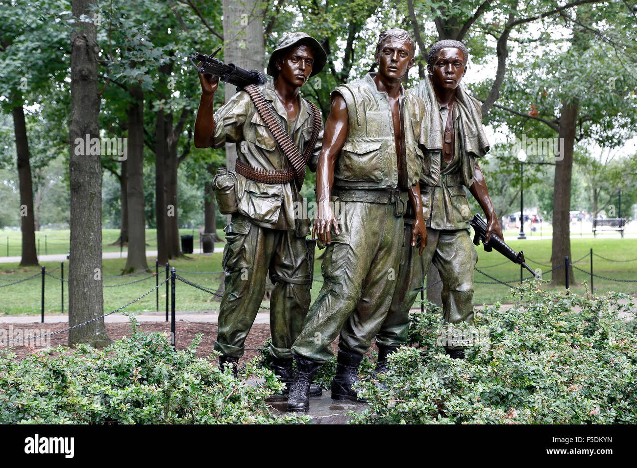 "Die drei Soldaten" Statue (von Frederick Hart), Vietnam Veterans Memorial, Washington, District Of Columbia USA Stockfoto