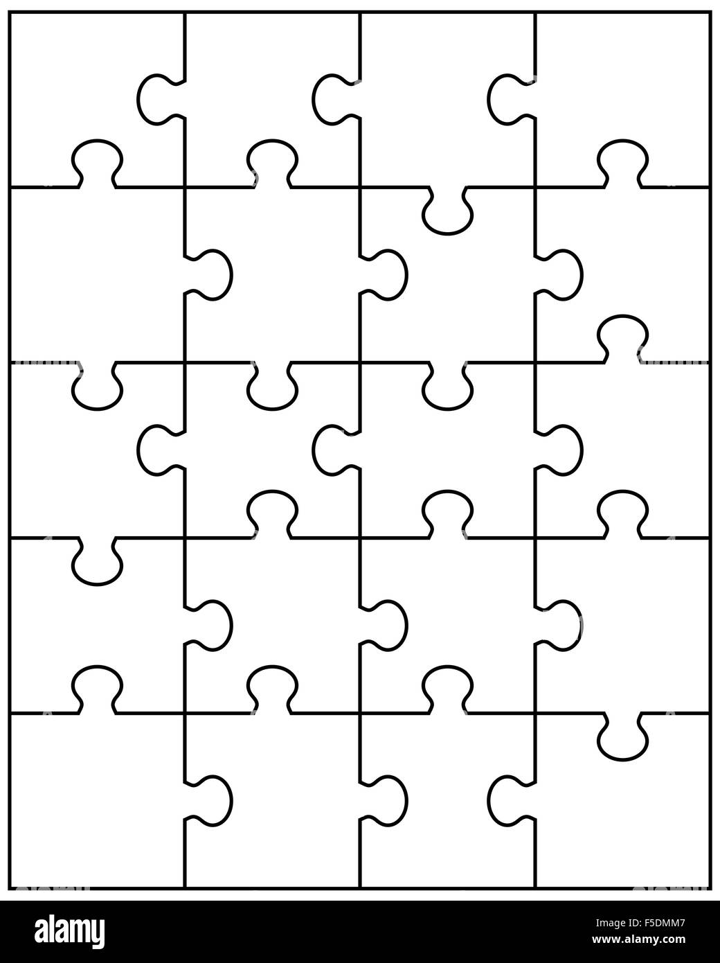 Vektor-Illustration der großen weißen Puzzle, Einzelteile Stockfotografie -  Alamy