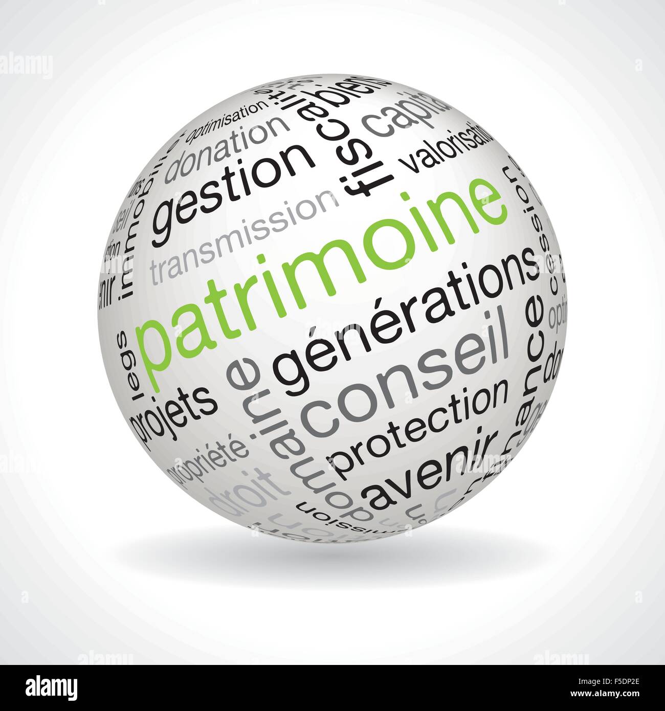Französische Erbe Thema Kugel mit Keywords voll Vektor Stock Vektor