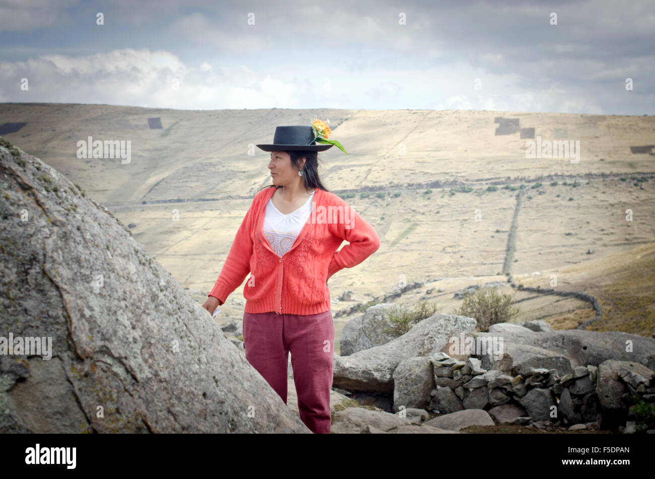 Frau aus Huancavelica Provinz, Anden, Peru Stockfoto