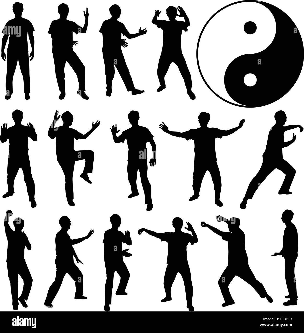Martial Art Kung Fu Selbstverteidigung Stock Vektor