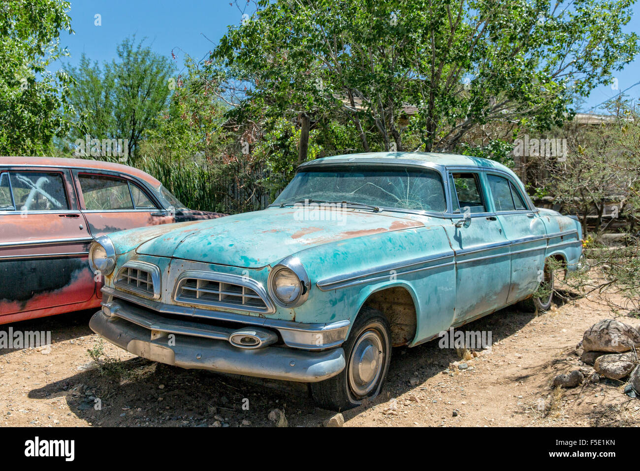 Alte und rostige Auto Hackberry Gemischtwarenladen in Kingman, Arizona, USA Stockfoto