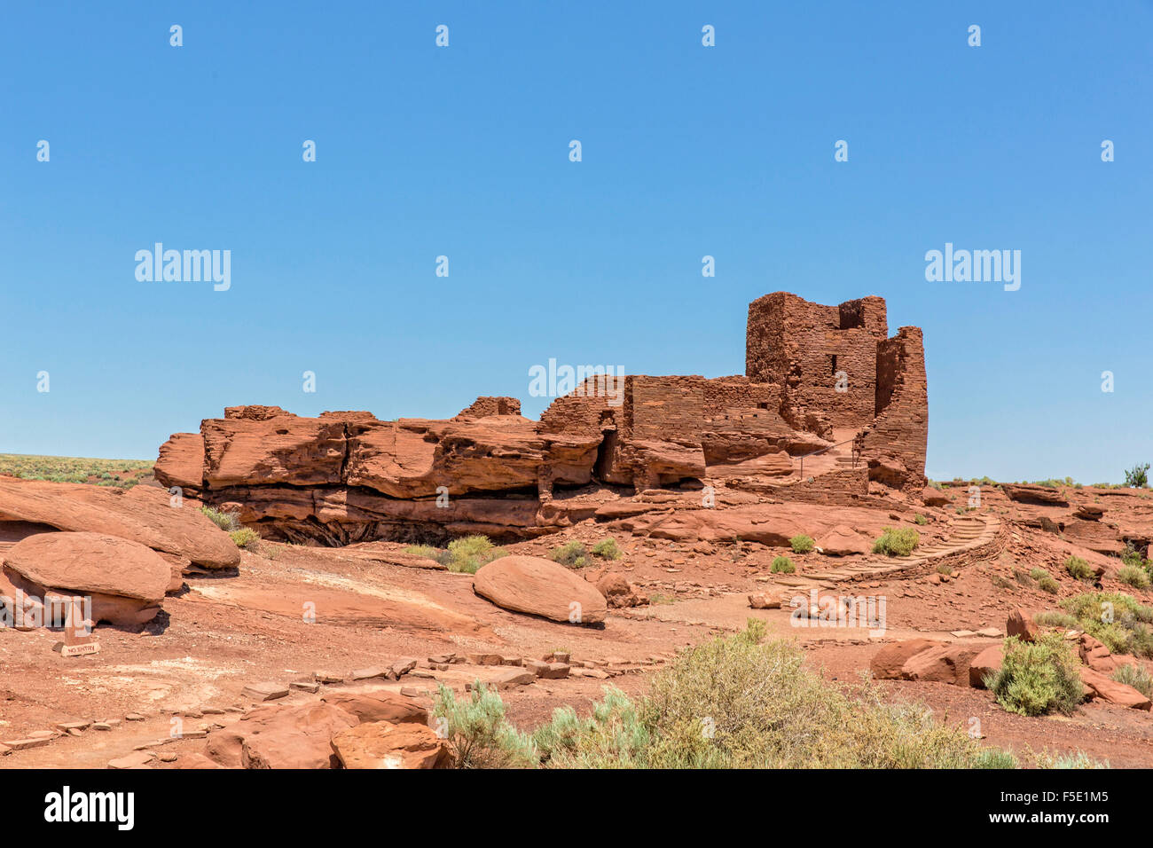 Gesamtansicht des Wupatki National Monument Bei Flagstaff, Arizona, USA Stockfoto