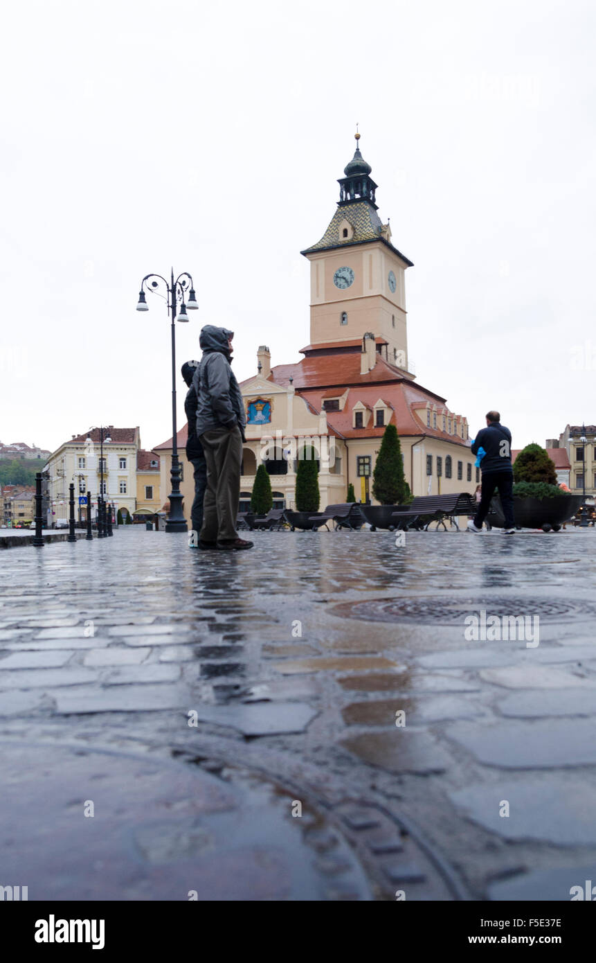 Rathausplatz, Brasov, Rumänien Stockfoto