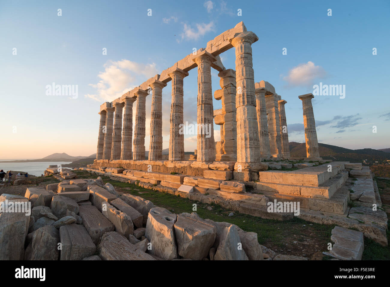 Ruinen des Poseidon-Tempels, Kap Sounion, Griechenland Stockfoto