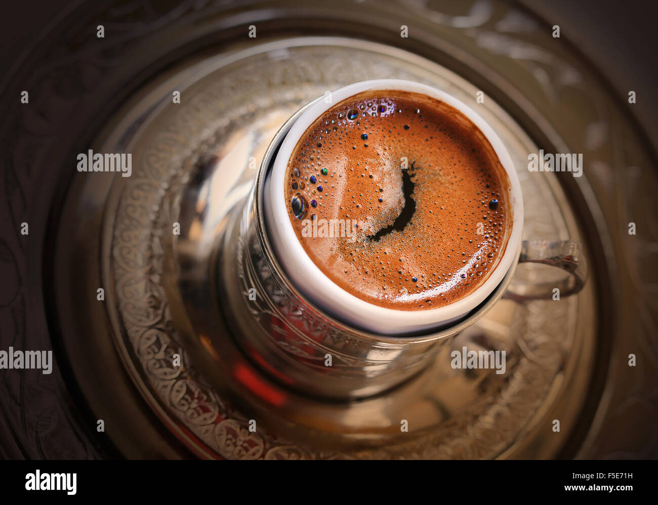 köstliche frische türkischen Kaffee in einem café Stockfoto