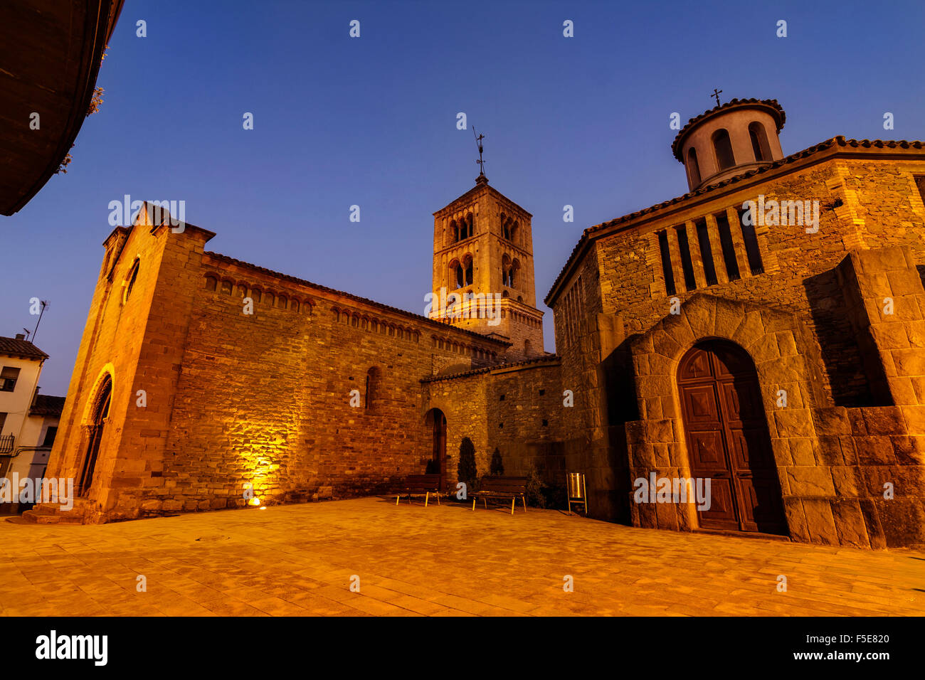 Kirche Santa Eugenia de Berga. XI. Jahrhundert. Romanische. Stockfoto