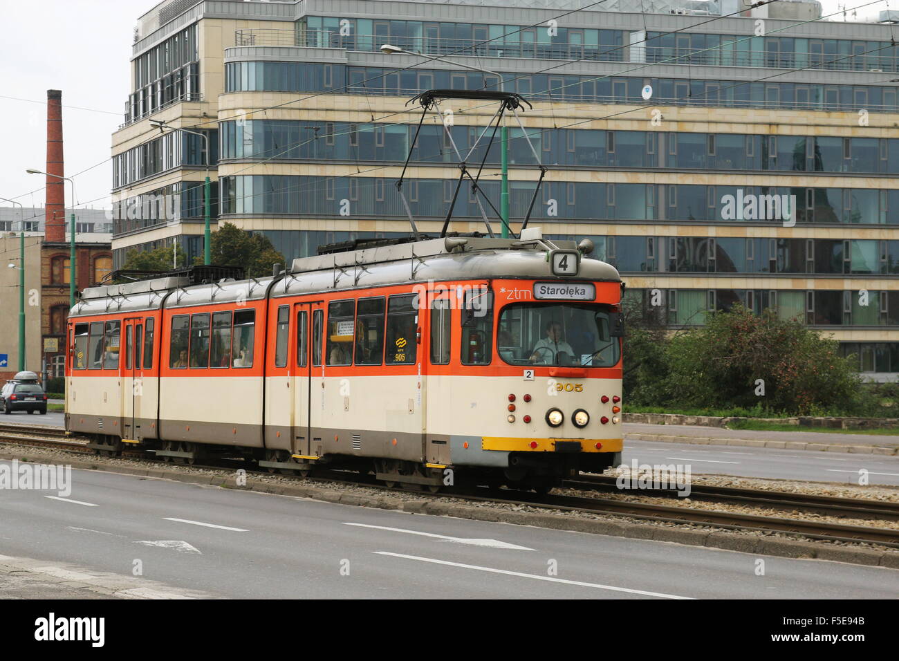 Oldtimer-Tram Nr. 4 in Poznan, Polen Stockfoto