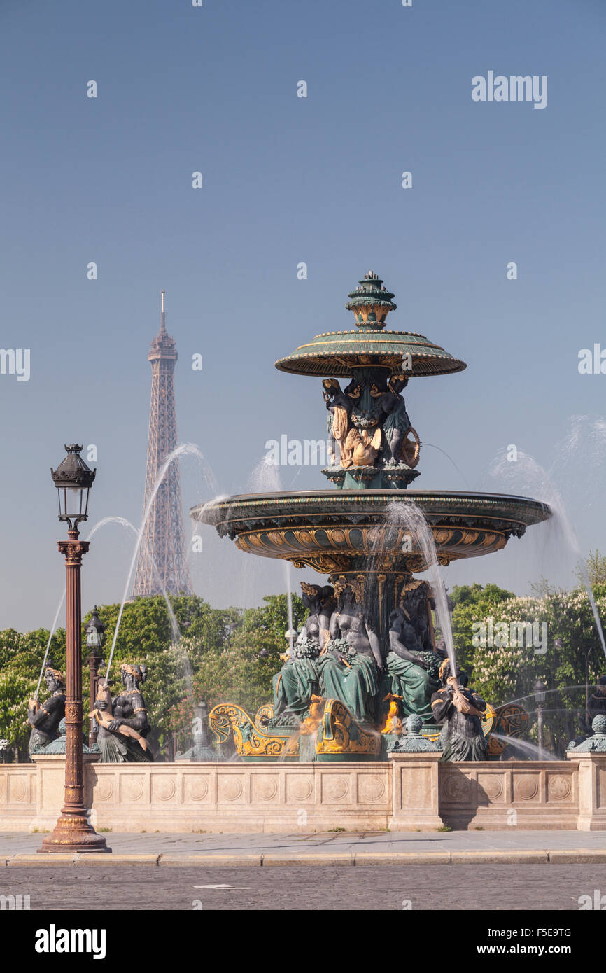 Place De La Concorde und der Eiffelturm, Paris, Frankreich, Europa Stockfoto