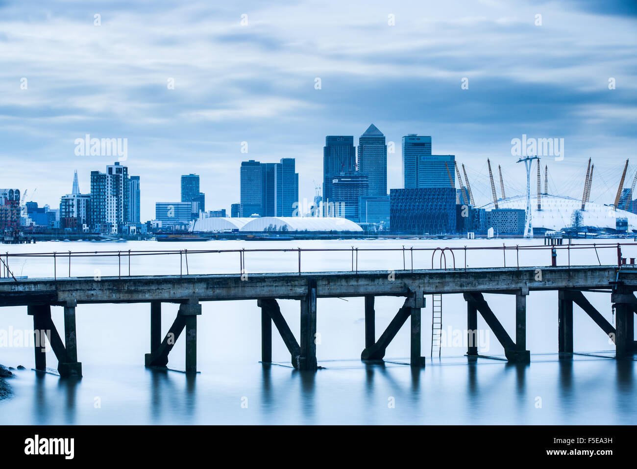 Canary Wharf aus London Docklands, London, England, Vereinigtes Königreich, Europa Stockfoto