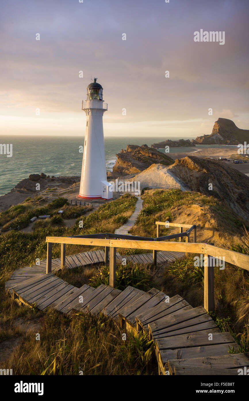 Castle Point Leuchtturm Castlepoint, Wairarapa, North Island, Neuseeland, Pazifik Stockfoto