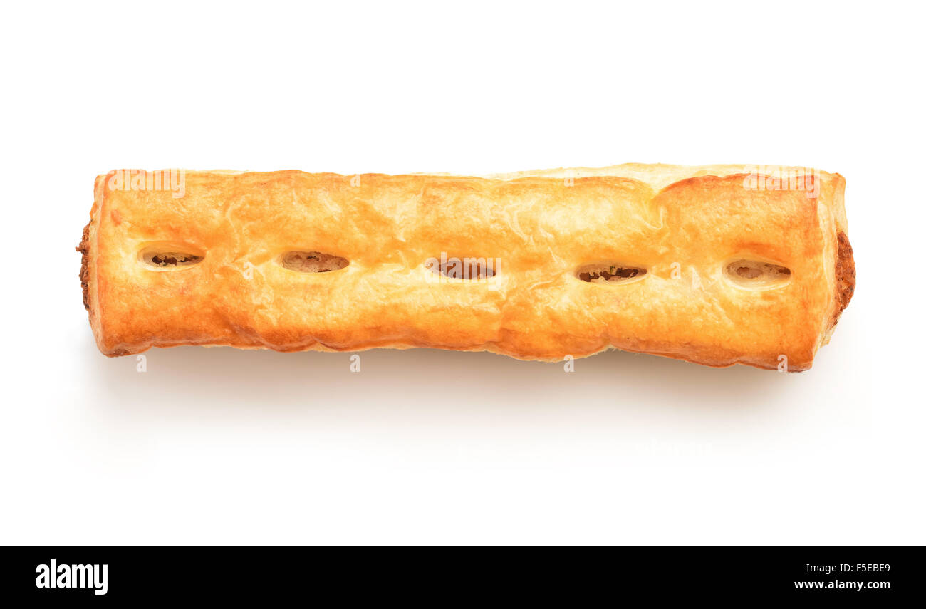 Blätterteig mit Walnuss auf weiß Stockfoto