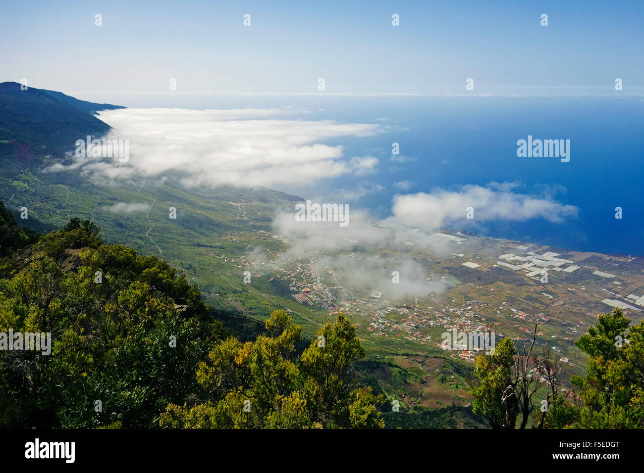 Las Puntas und El Golfo Bay, gesehen von Tibataje, El Hierro, Kanarische Inseln, Spanien, Atlantik, Europa Stockfoto
