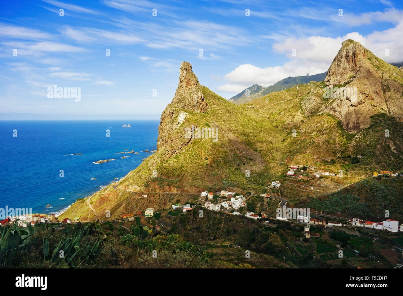Taganana Dorf, Anaga-Gebirge, Teneriffa, Kanarische Inseln, Spanien, Atlantik, Europa Stockfoto