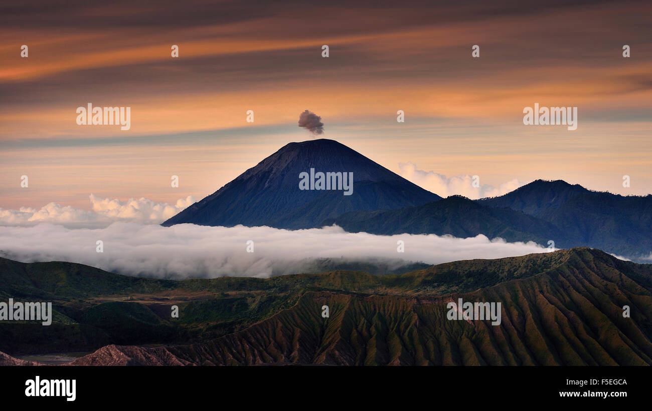 Mount Bromo am Morgen, Ost-Java, Indonesien Stockfoto