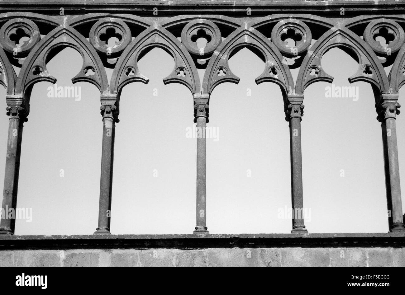 Viterbo gotischen Palast, Bögen Zeile Stockfoto