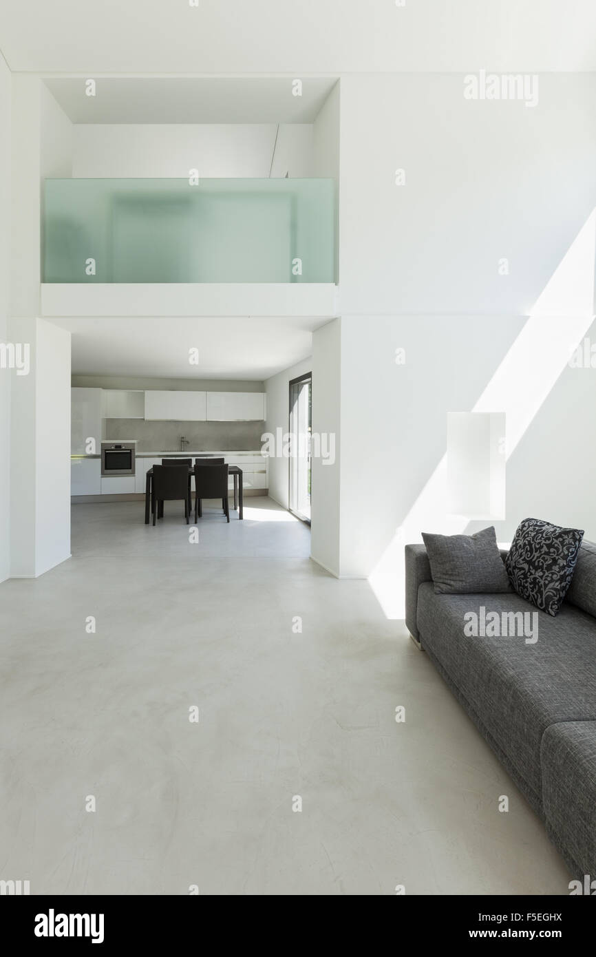 Architektur, innen modernes Haus, Küche-Blick aus dem Wohnzimmer Stockfoto