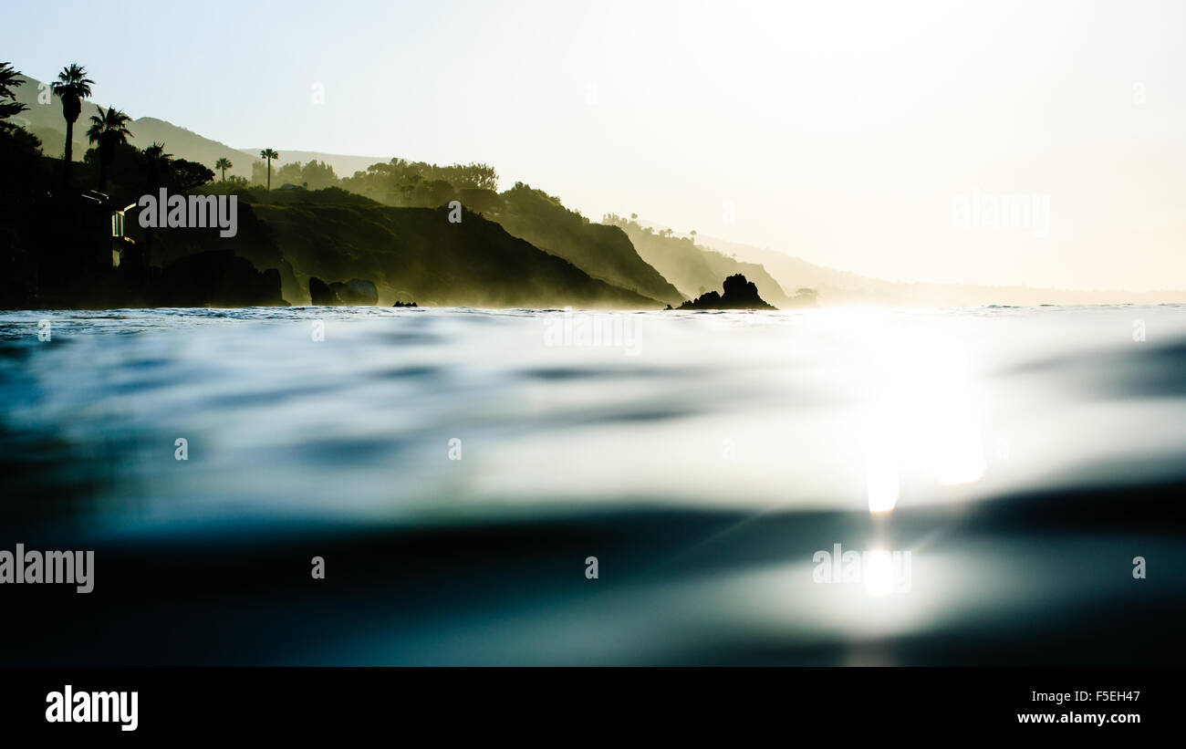 Küsten Blick aus Meer, Malibu, Kalifornien, USA Stockfoto