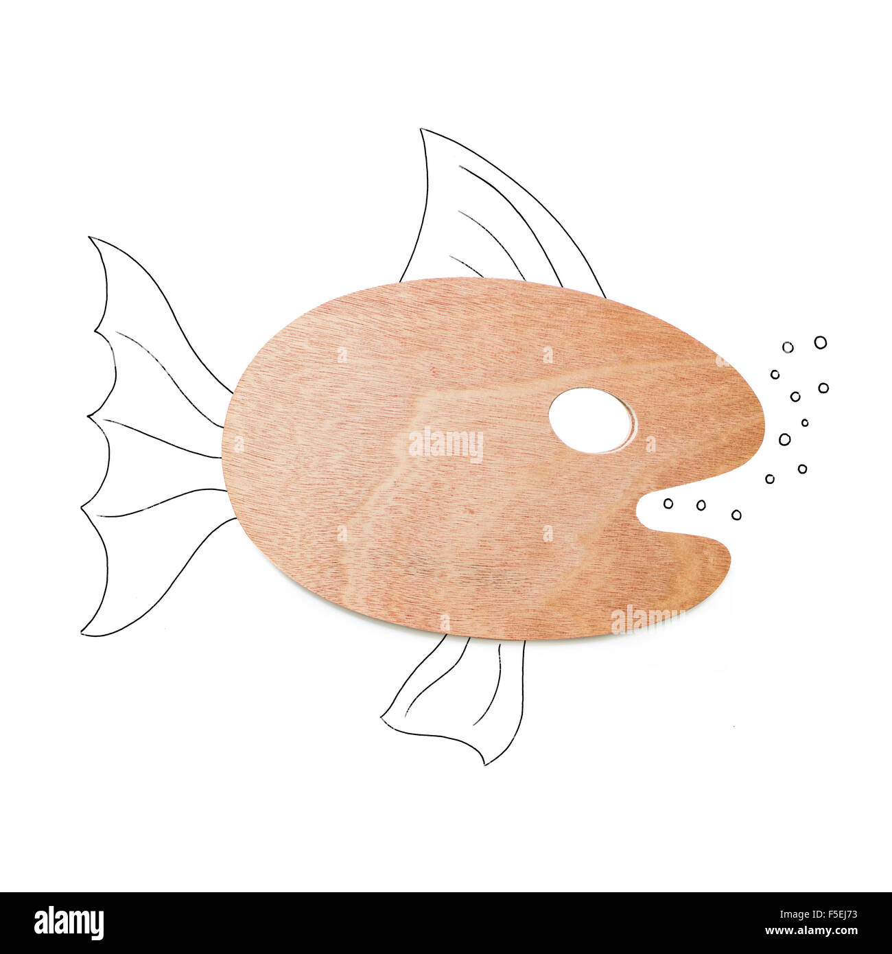 Konzeptionelle Zeichnung eines Fisches Stockfoto
