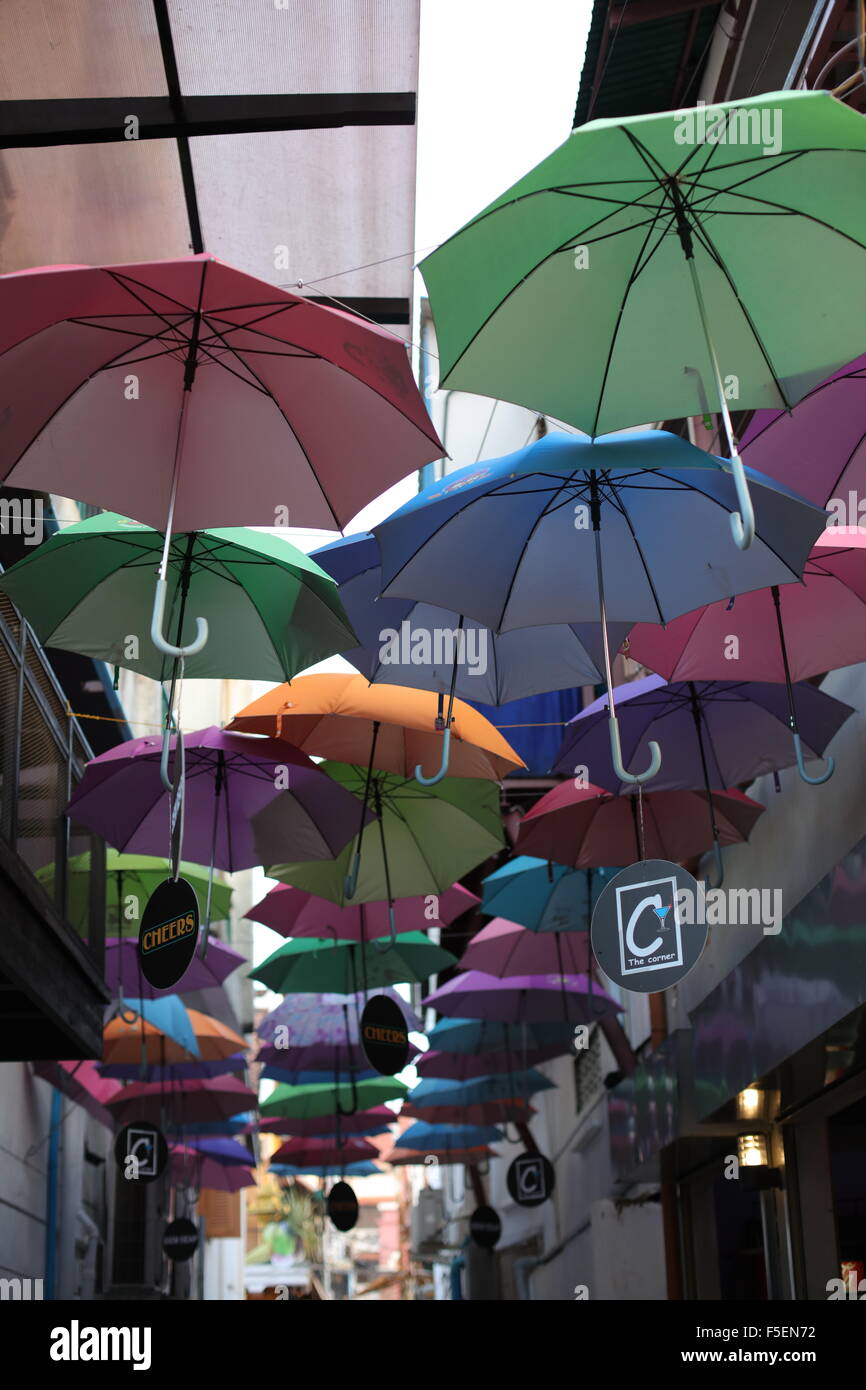 Potpourri von Regenschirmen Stockfoto