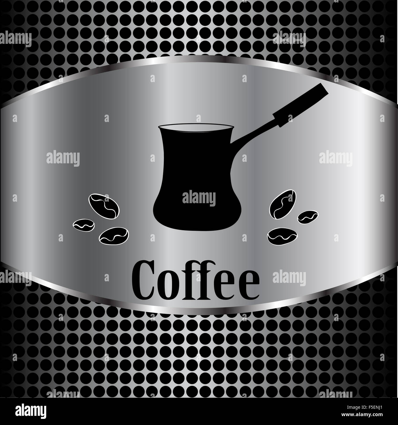Kaffee Tasse Label Konzept Menü. Vektor Kaffee Hintergrund Stockfoto