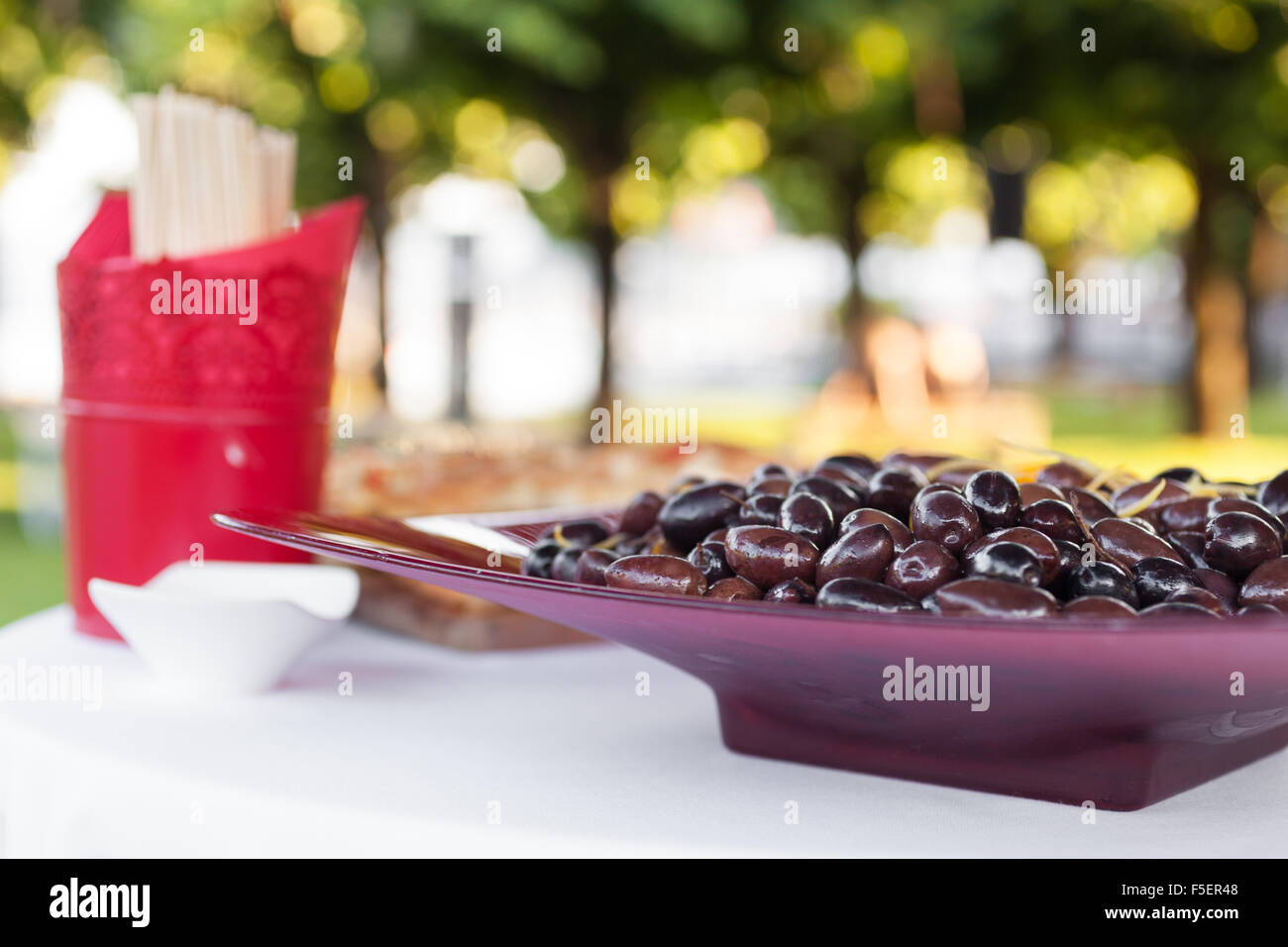 Party im Freien, leckere Vorspeise Stockfoto